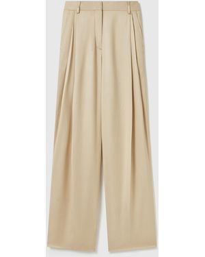 Stella McCartney Textured Lightweight Straight Trousers - Natural