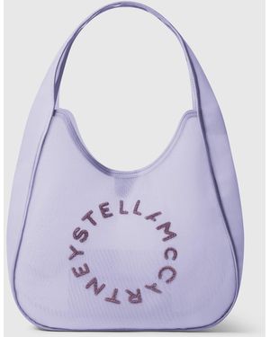 Stella McCartney Logo Mesh Large Hobo Bag - Purple