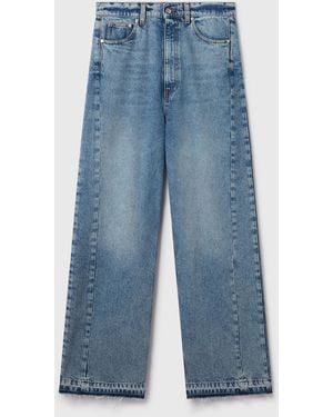 Stella McCartney Vintage Wash Slouchy Straight Leg Jeans - Blue