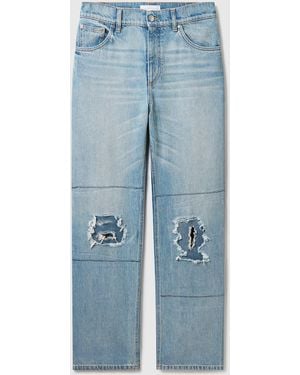 Stella McCartney Distressed Patch Straight Jeans - Blue