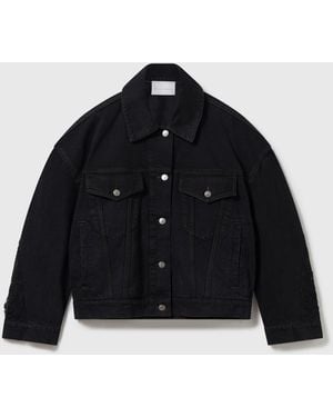 Stella McCartney Lace-insert Panelled Denim Jacket - Black