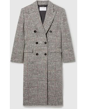 Stella McCartney Double-breasted Speckled Wool Coat - Grey
