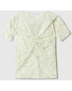 Stella McCartney Daisy Print Cap-sleeve Top - Natural