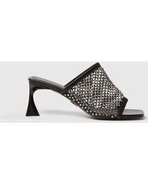 Stella McCartney Crystal Mesh Mules - White