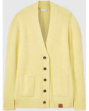 Stella McCartney Chunky Knit V-Neck Cardigan - Yellow