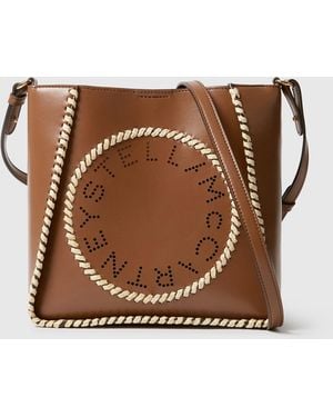 Stella McCartney Raffia Trim Crossbody Bag - Brown