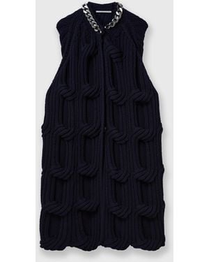 Stella McCartney Falabella Chain Cable-Knit Cape - Blue