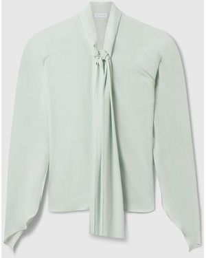 Stella McCartney Tie-neck Silk Shirt - Blue
