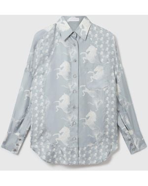 Stella McCartney Horse Print Silk Shirt - Blue