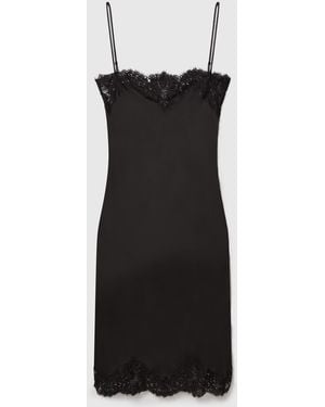 Stella McCartney Sleeveless Lace Satin Midi Dress - Black