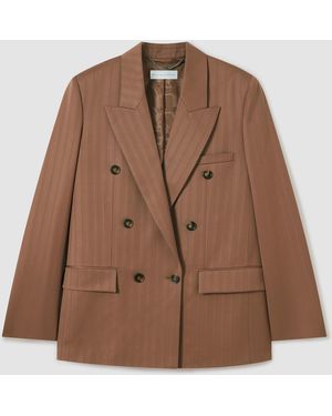 Stella McCartney Oversized Pinstripe Double-Breasted Blazer - Brown