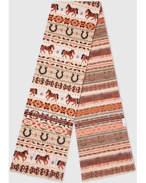 Stella McCartney Fair Isle Wool Scarf - White