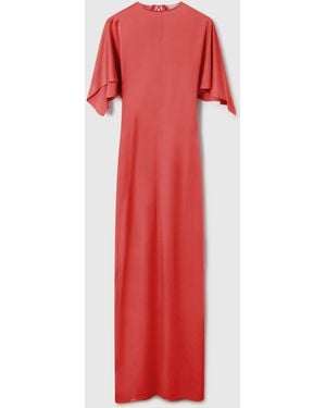 Stella McCartney Handkerchief Sleeve Satin Dress - Red