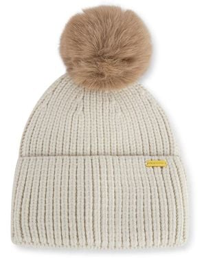 Steve Madden Billie Beanie Pom - Natural