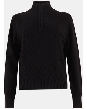 Steve Madden Ally Quarter Zip Sweater - Black