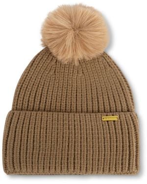 Steve Madden Billie Pom Beanie - Brown