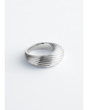 & Other Stories Fluted Ring - White