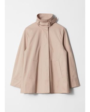 & Other Stories A-Line Funnel-Neck Jacket - Natural