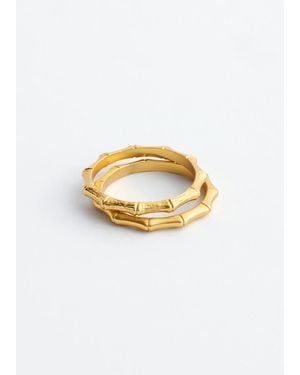 & Other Stories Bamboo-Inspired Ring Set - White