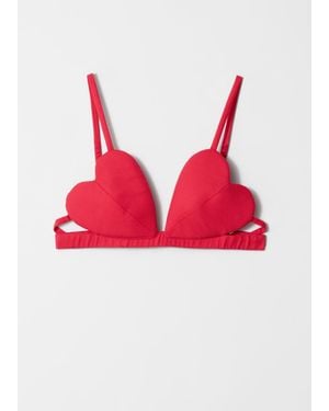 & Other Stories Heart-Shaped Bralette Top - Red