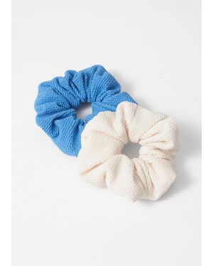 & Other Stories Duo Textured Scrunchie Set - Blue