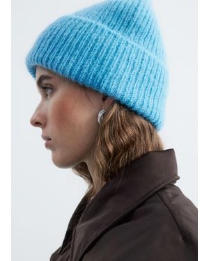 & Other Stories Wool Blend Beanie - Blue