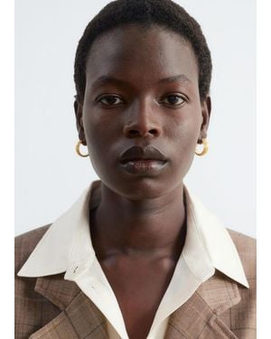 & Other Stories Chain-Inspired Brass Hoops - Brown