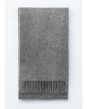 & Other Stories Fringed Wool Blanket Scarf - Gray
