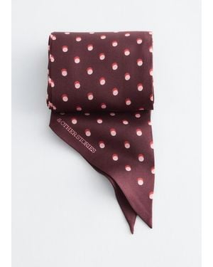 & Other Stories Polka-Dot Silk Scarf - Purple