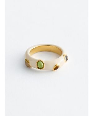 & Other Stories Multi-Coloured Brass Ring - White