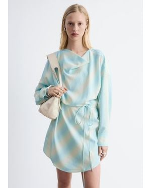 & Other Stories Printed Cowl-Neck Midi Dress - Blue
