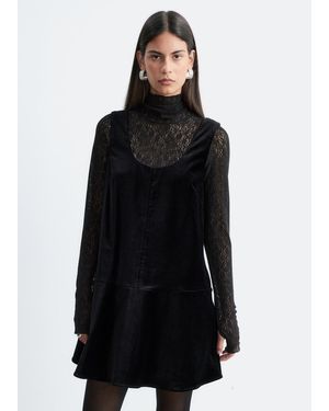 & Other Stories Velvet Mini Dress - Black