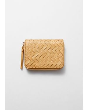 & Other Stories Braided Leather Wallet - White