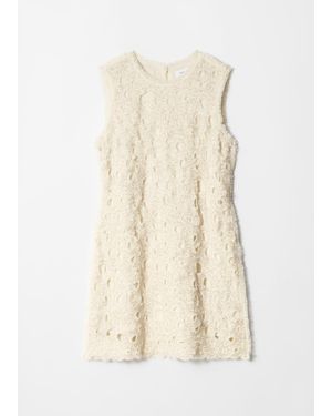 & Other Stories Beaded Tulle Mini Dress - Natural