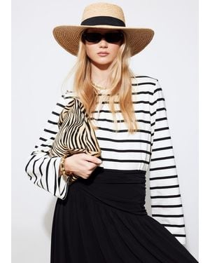 & Other Stories Chapeau En Raphia Bordé De Gros-Grain - Blanc