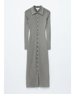& Other Stories Rib-Knit Midi Dress - White