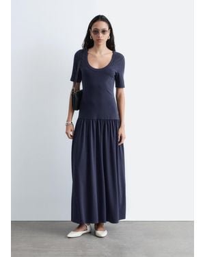 & Other Stories Longline Jersey Maxi Dress - Blue
