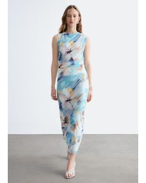 & Other Stories Draped Sleeveless Midi Dress - White