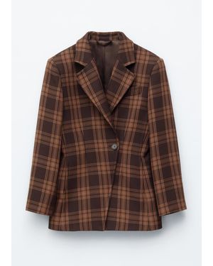 & Other Stories Fitted Shoulder-Pad Blazer - Brown