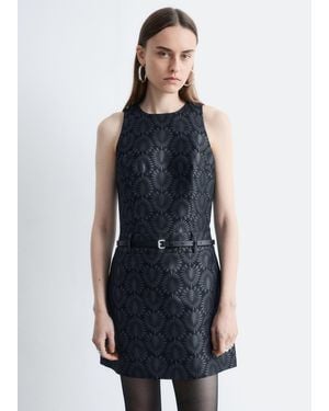& Other Stories Brocade Mini Dress - Blue