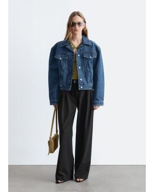 & Other Stories Wool-Blend Tailored Trousers - Blue