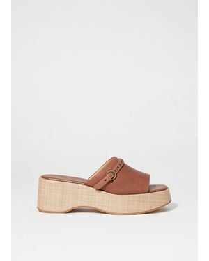 & Other Stories Suede Platform Mules - Natural