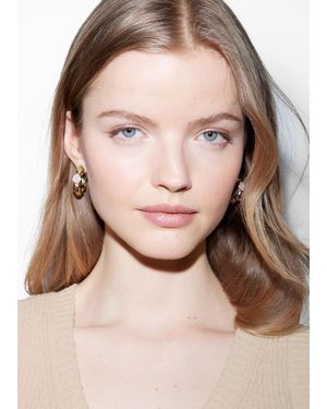 & Other Stories Vibrant Crystal Hoops - Natural