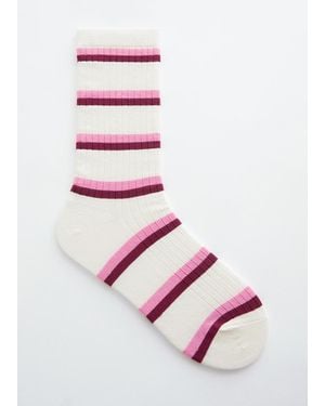 & Other Stories Silk-Blend Striped Socks - Pink