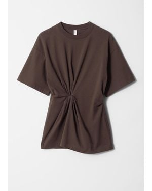 & Other Stories T-Shirt Mit Knotendetail - Braun