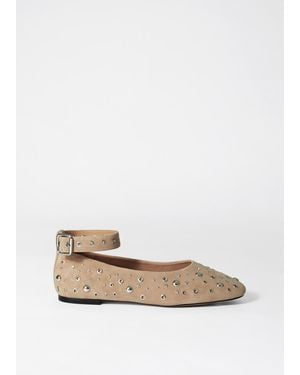 & Other Stories Embellished Ballet Flats - White