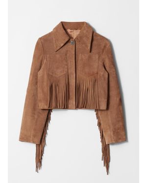 & Other Stories Fringe Suede Jacket - Brown