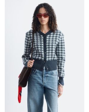 & Other Stories Mohair-Blend Jacquard Cardigan - Blue