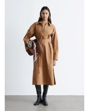 & Other Stories Belted Midi Dress - White