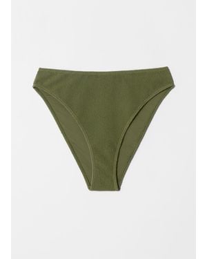 & Other Stories Textured High-Waist Bikini Briefs - Green